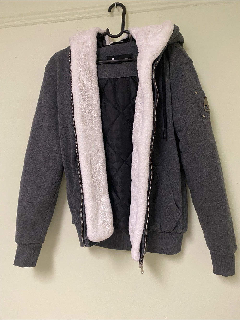 Moose Knuckles Kids Charcoal Gray Zip Hoodie
